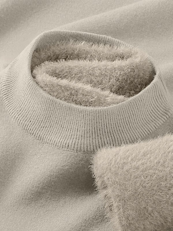 premium modal wool half turtleneck knit sweater for men â€“ soft, thick, and fleece lined winter pullover