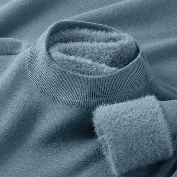 premium modal wool half turtleneck knit sweater for men â€“ soft, thick, and fleece lined winter pullover